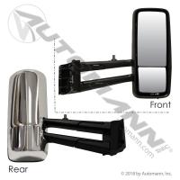 2012-2025 Kenworth T680 POLY/CHROME Right/Passenger Door Mirror - New | P/N 56359042C