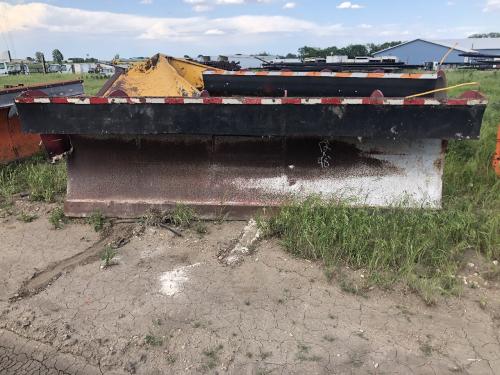 USED Mp48r12 Snow Plow: 12' X 48" Monroe Mp48r12 Reversible Full Trip Plow W/ Receiver And Bolt On Cutting Edge, Lift Point Bent And Broken