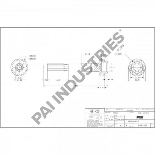 Pai Industries 900095 Input Shaft